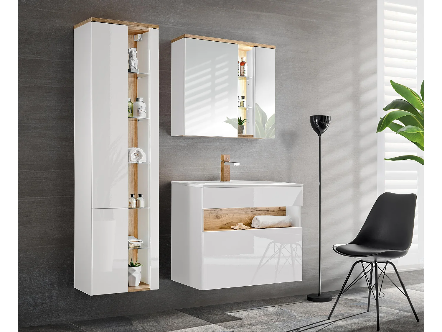 Armoire Sous Lavabos BAHAMA CUW80 1D 80x46x68 Blanc