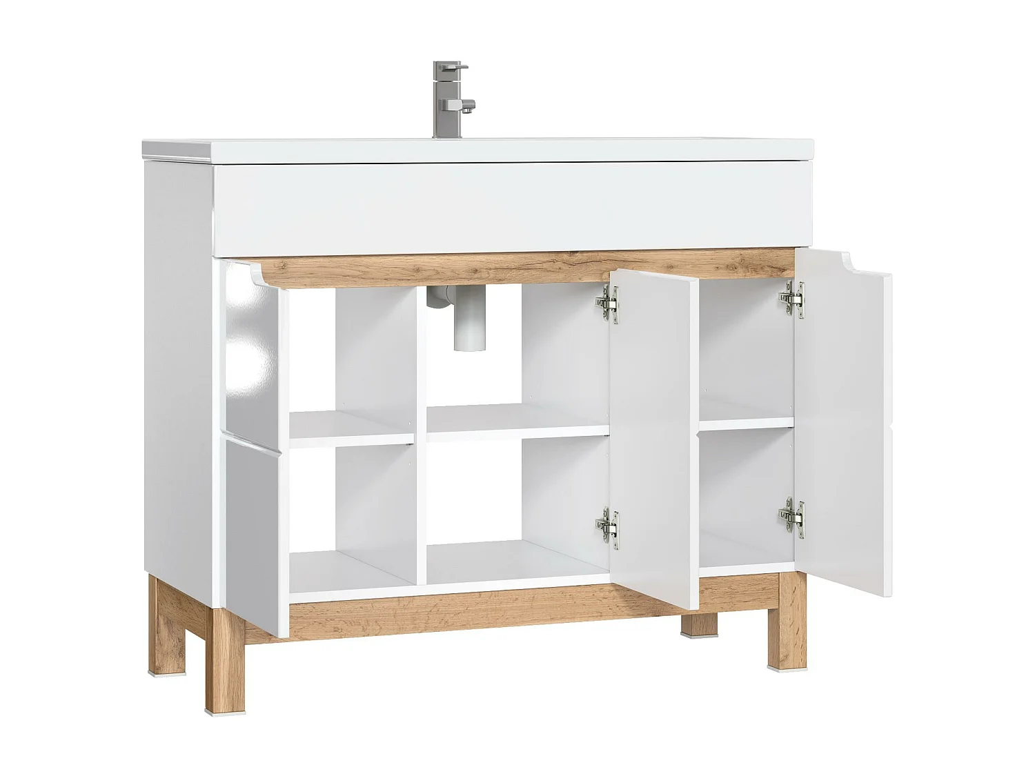 Armario Bajo Lavabos BALI CUW100 3D 100x46x84 Blanco