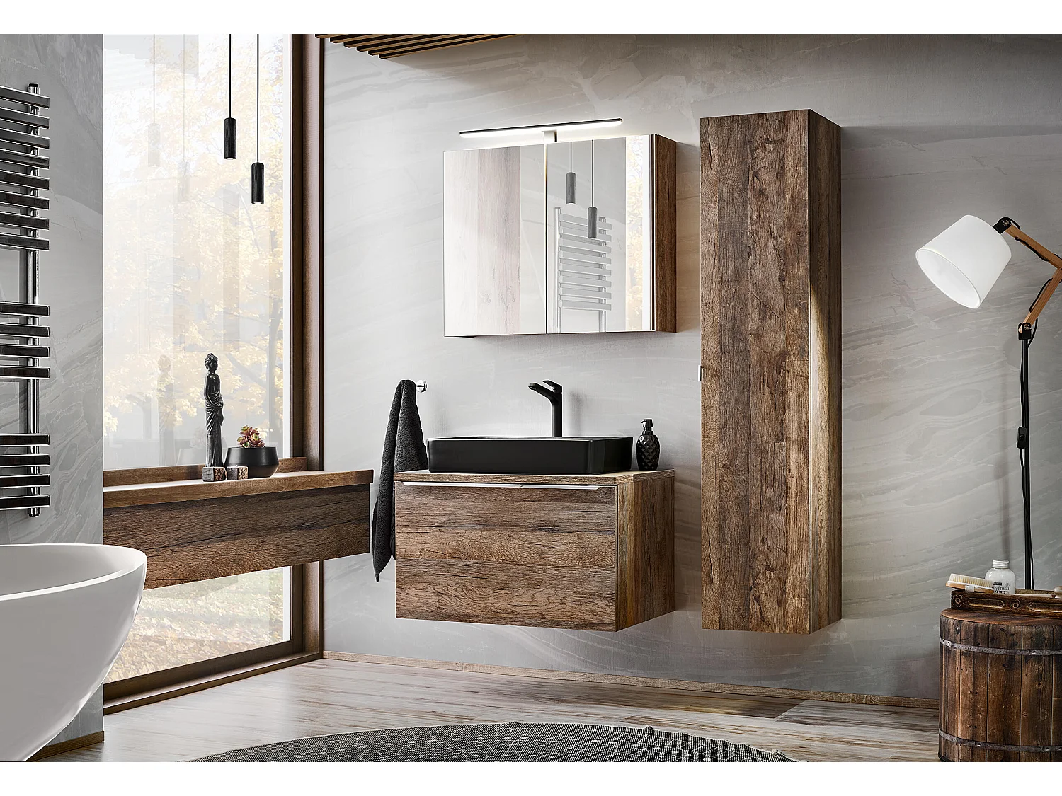 Armoire Sous Lavabos SANTA FE CUW60 2D 60x46x46 Clair naturel