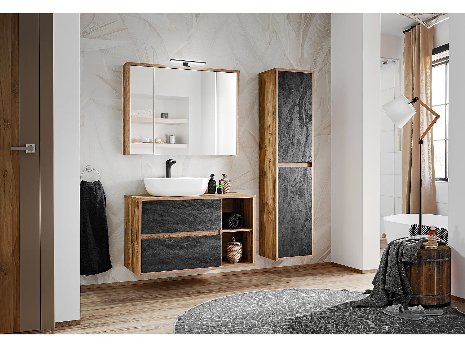 Kast Onder Wastafels HAMPTON CUW100 2D 100x46x60 Beige