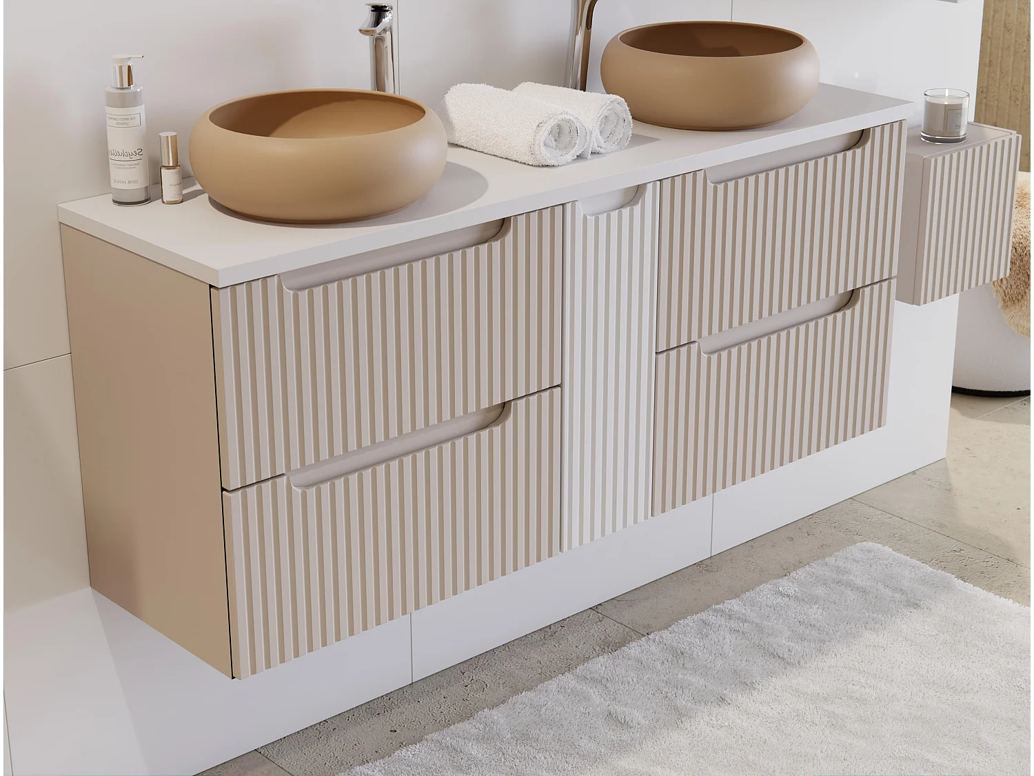 Armario Bajo Lavabos NOVA CUW60 2D 60x39x57 Beige