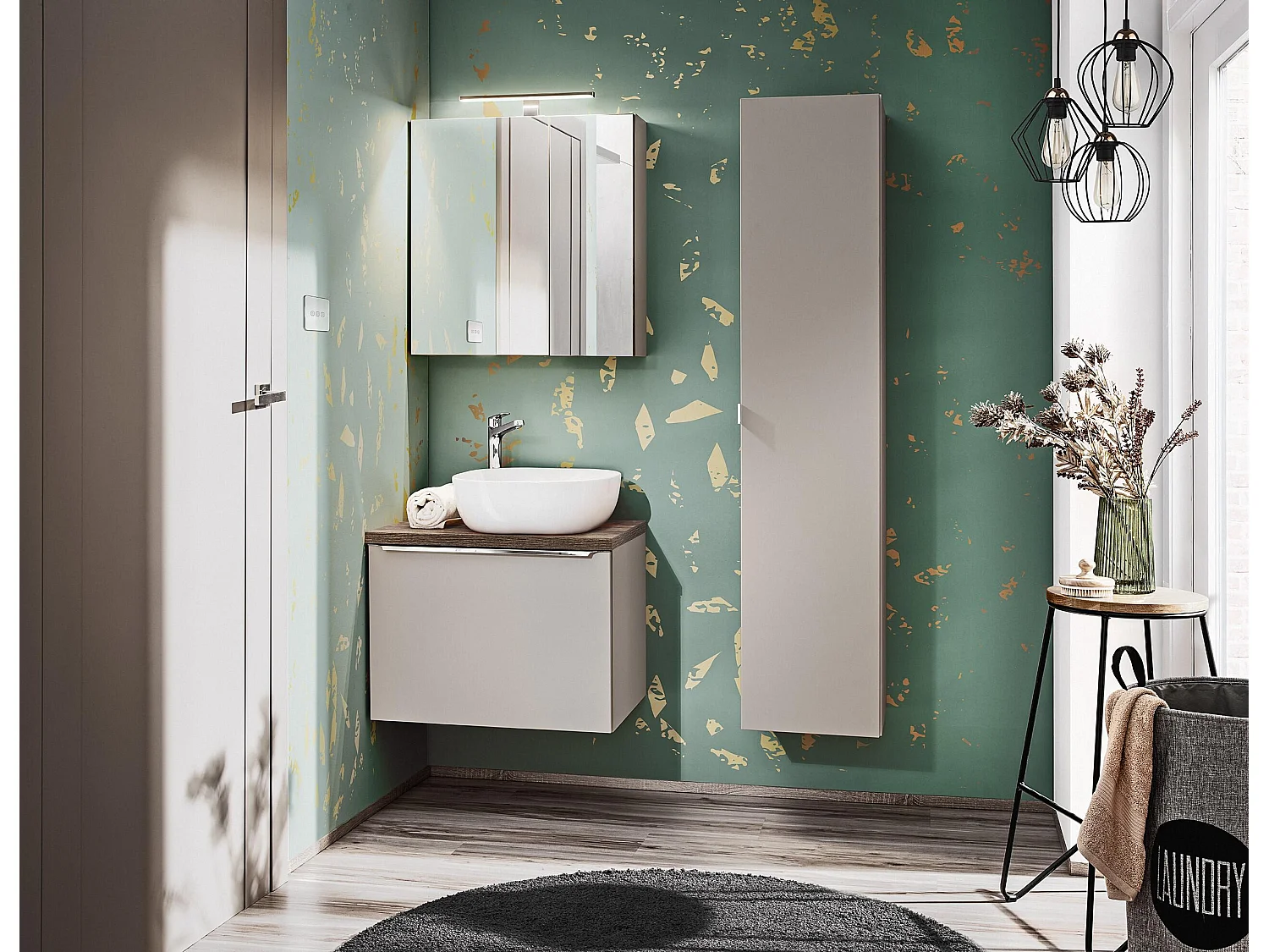 Kast Onder Wastafels SANTA FE CUW60 2D 60x46x46 Grijs