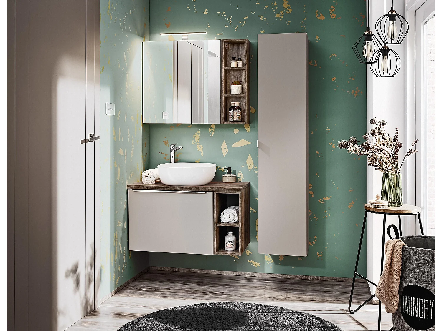 Kast Onder Wastafels SANTA FE CUW60 2D 60x46x46 Grijs