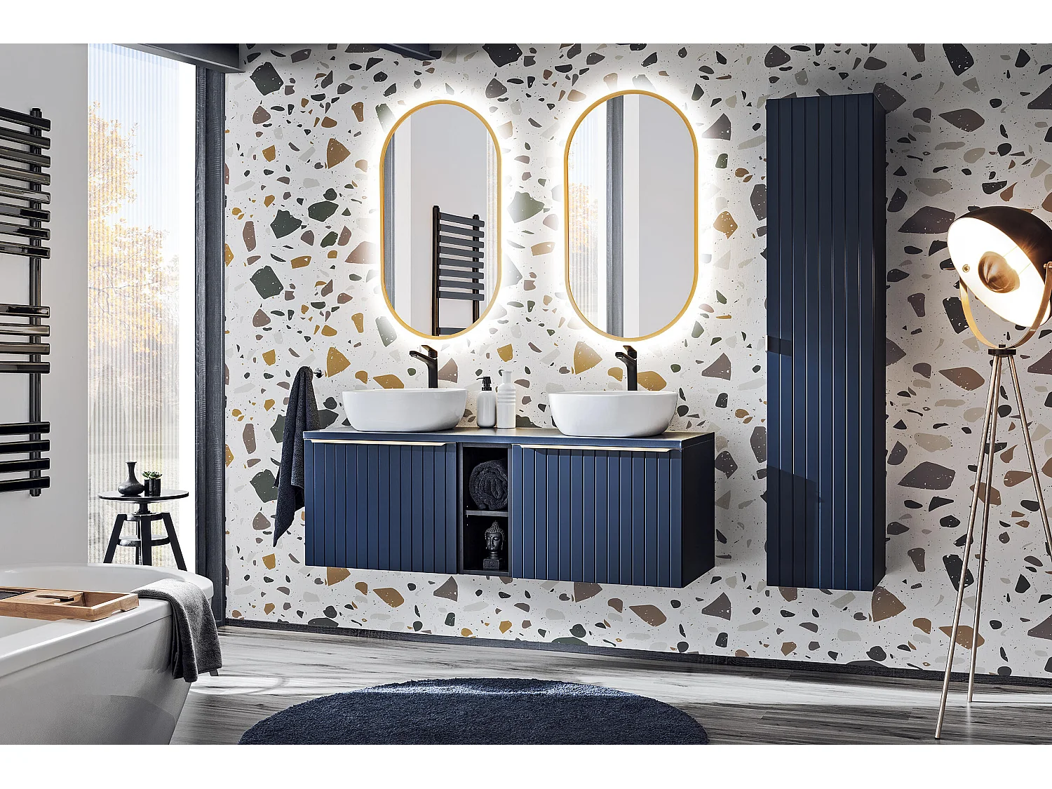 Mobile Sotto Lavabo SANTA FE CUW60 2D 60x46x46 Blu