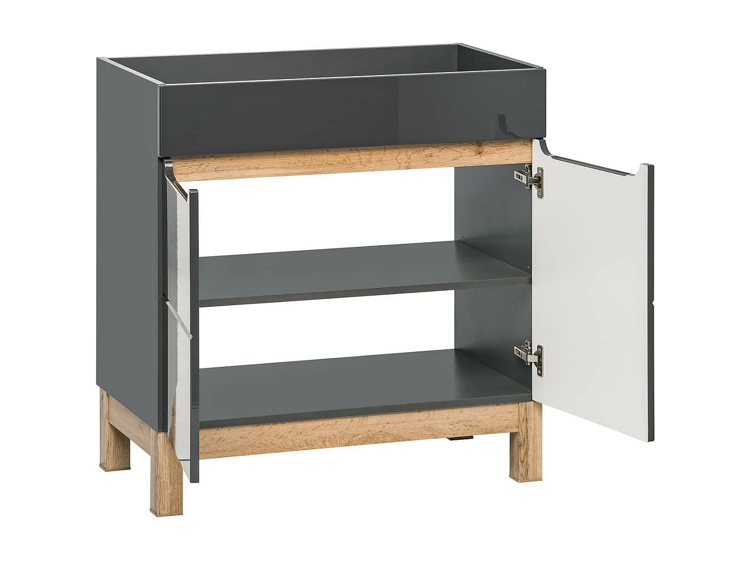 Armário Sob Lavatórios BALI CUW60 2D 60x45x84 Cinzaescuro