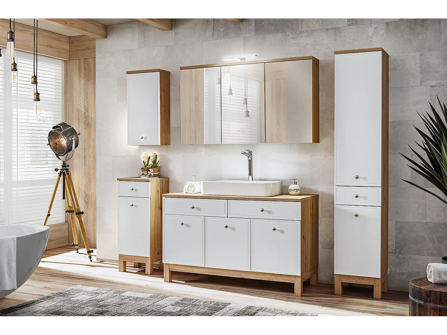 Armoire Sous Lavabos SAMOA CUW120 3D2D 120x50x75 Blanc