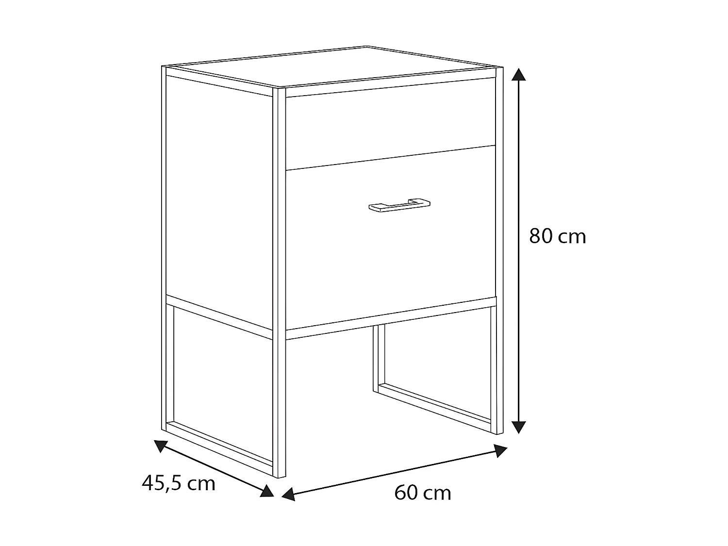 Kast Onder Wastafels AURA CUW60 1D 60x46x80 Beige