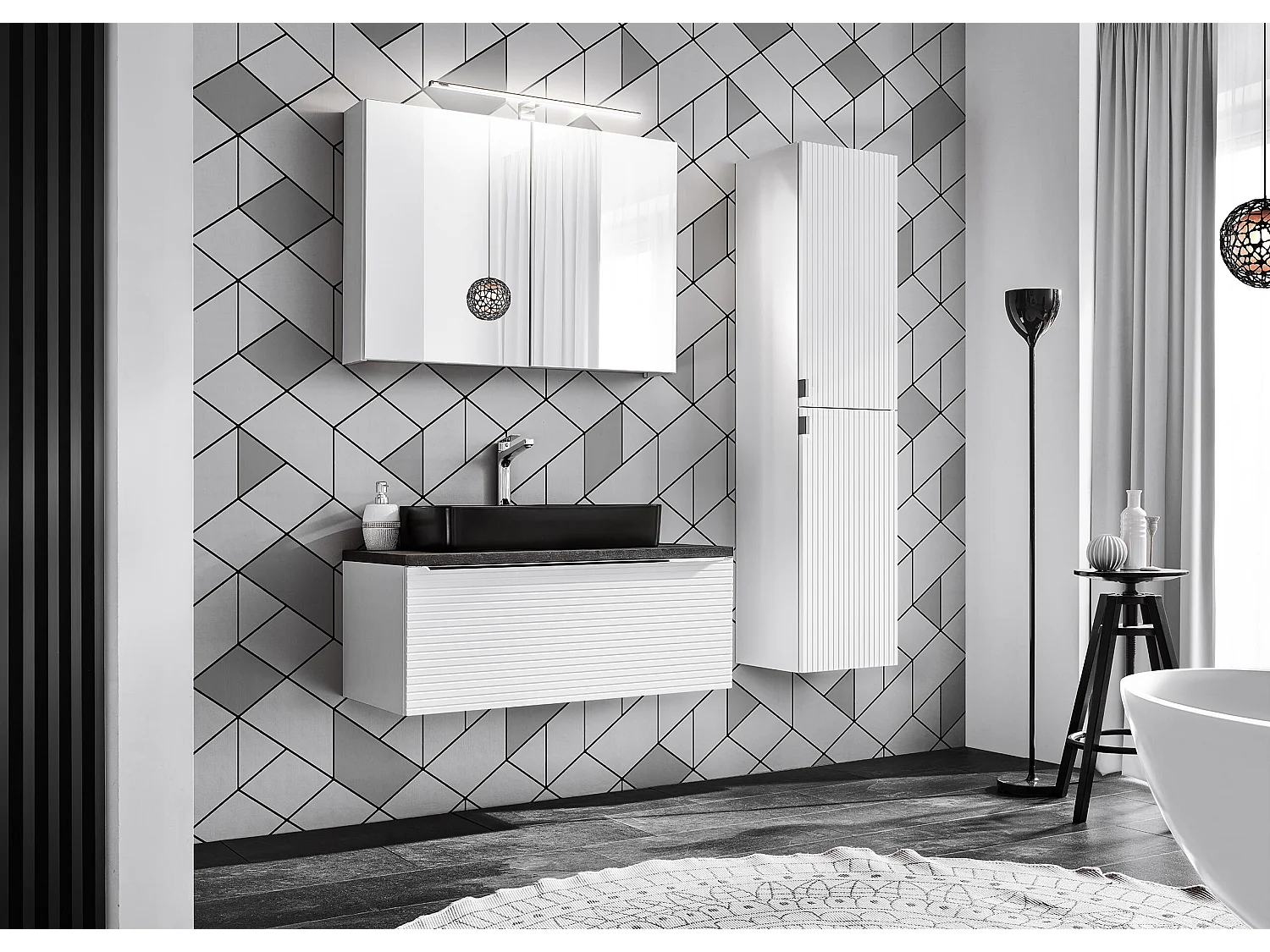 Mobile Sotto Lavabo LEONARDO CUW90 1D 90x46x40 Bianco