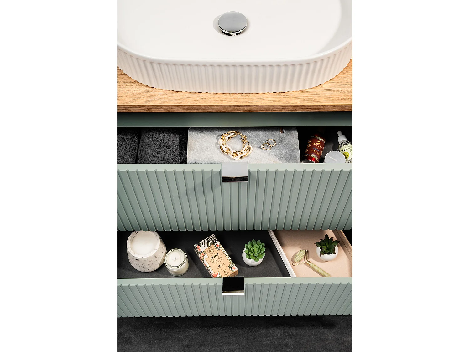 Armário Sob Lavatórios LINE CUW80 2D 80x39x57 Verde