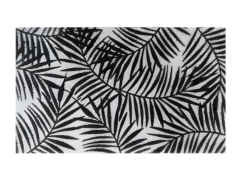 Tapis d'Entrée Rectangle "Herbarium" 45x75cm Noir