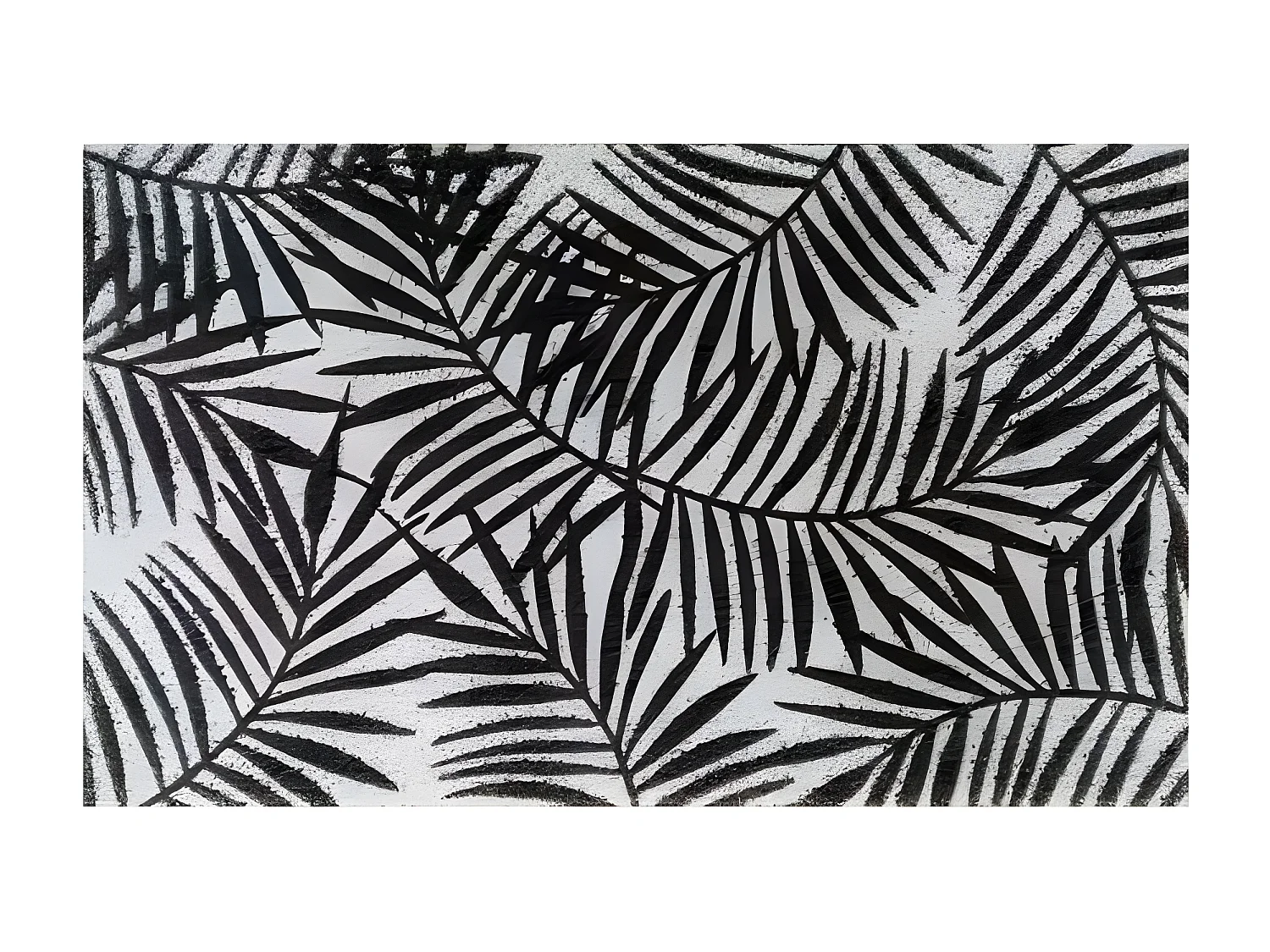 Tapis d'Entrée Rectangle "Herbarium" 45x75cm Noir