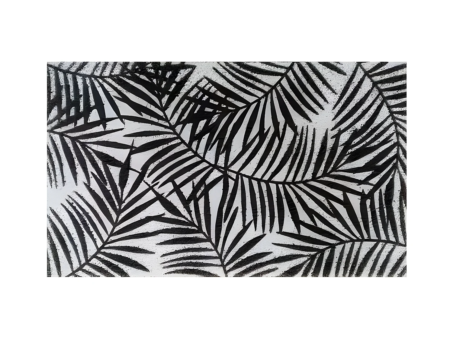 Tapis d'Entrée Rectangle "Herbarium" 45x75cm Noir