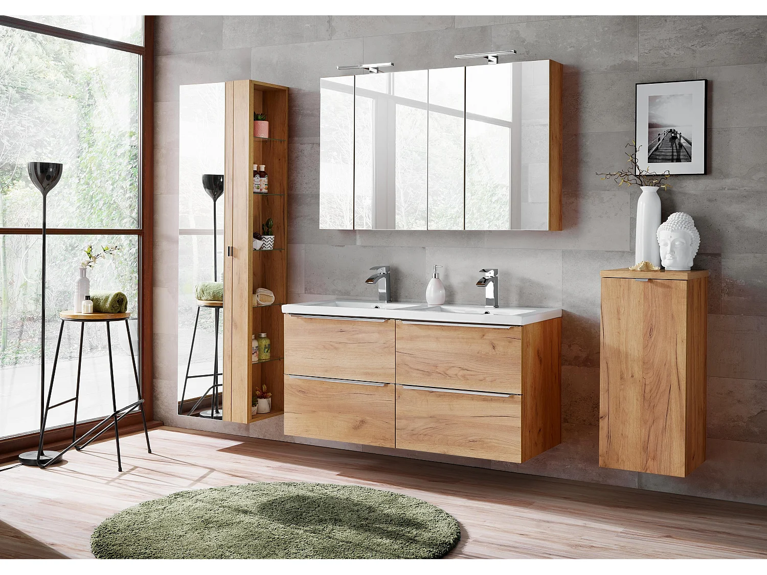 Armoire Sous Lavabos CAPRI CUW80 2D 80x46x57 Clair naturel