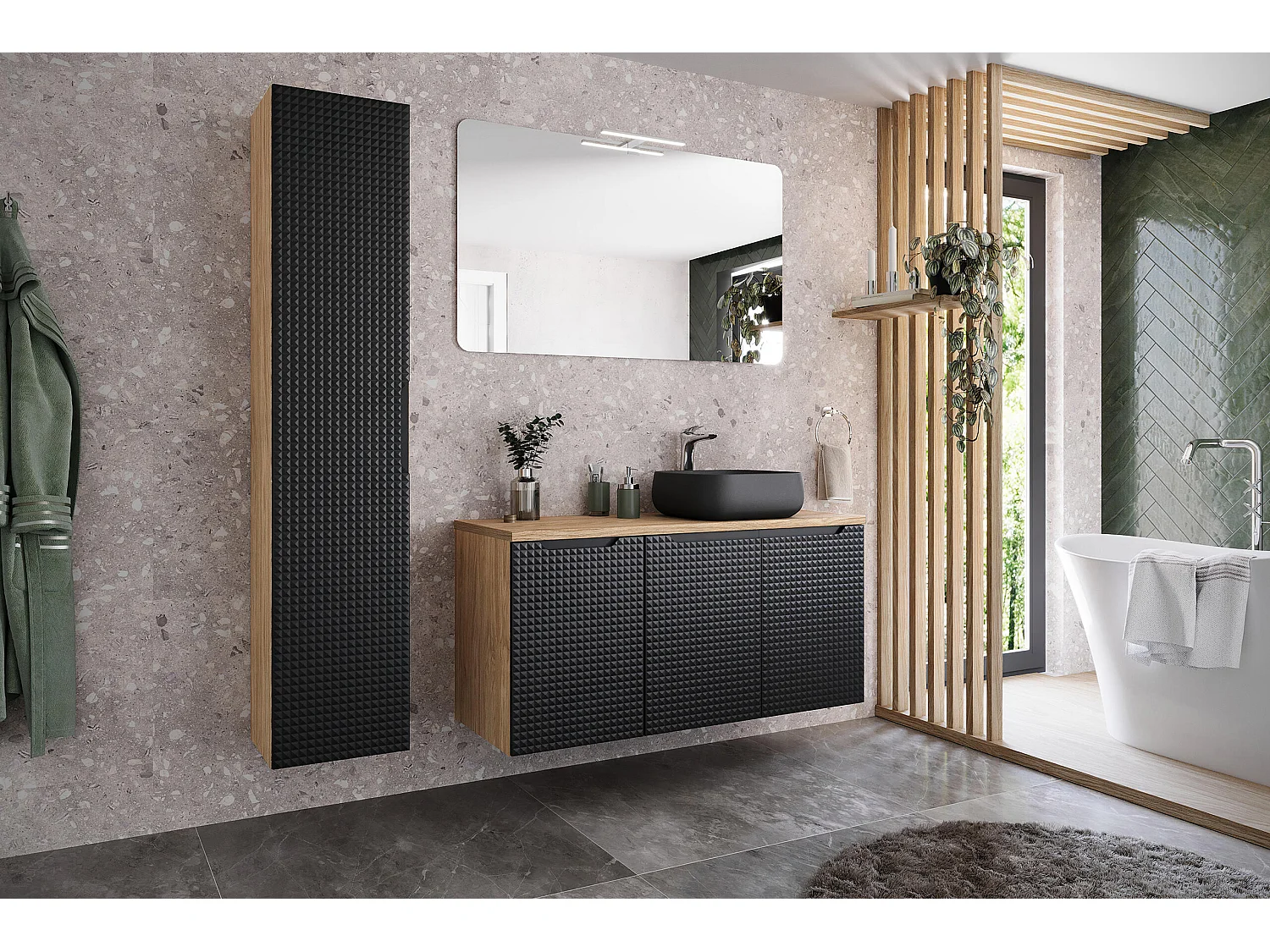 Armário Sob Lavatórios LUXOR CUW70 2D 70x46x57 Preto