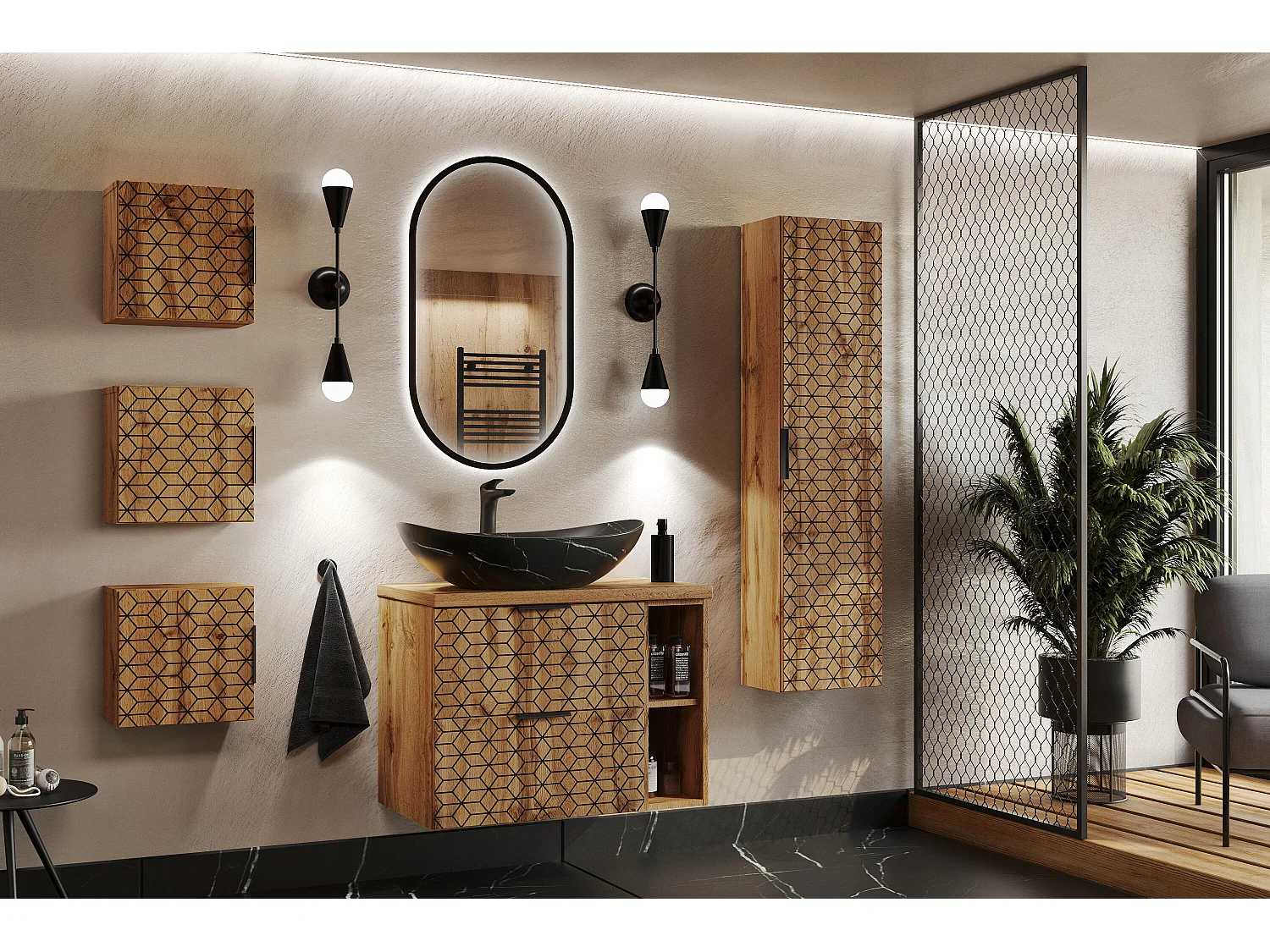 Armario Bajo Lavabos DIAMOND CUW60 2D 60x46x57 Beige