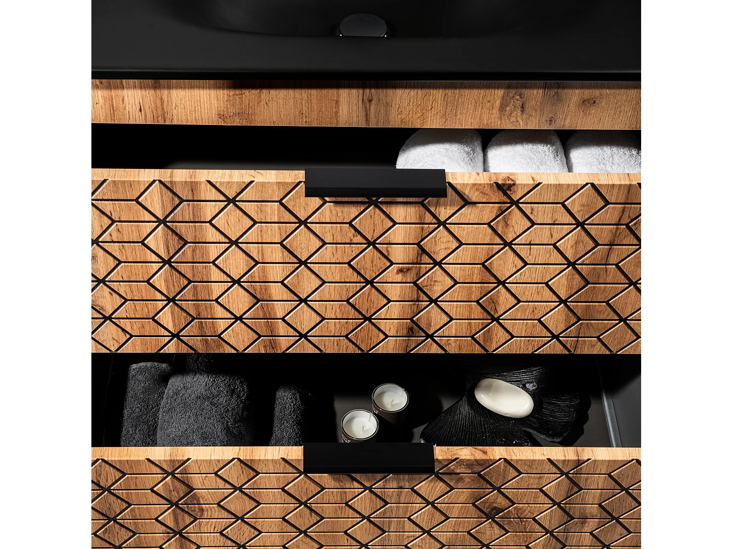 Armoire Sous Lavabos DIAMOND CUW60 2D 60x46x57 Clair naturel