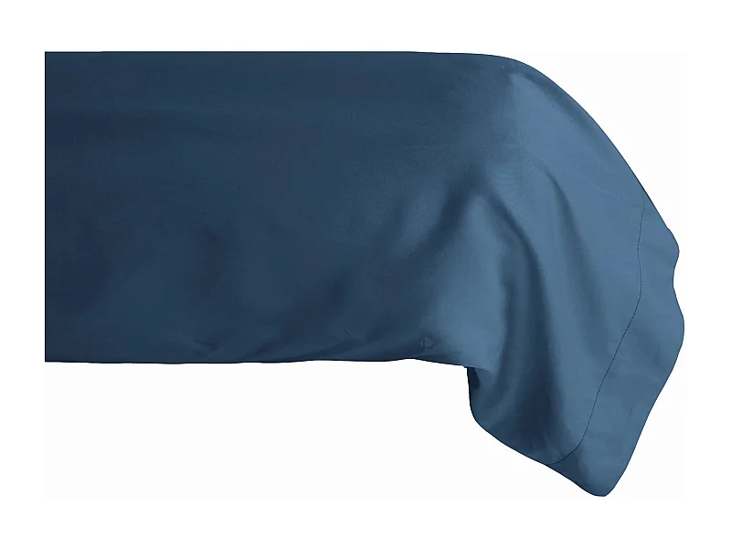 Taie de traversin 43x190 cm percale de coton MANOIR bleu Marine