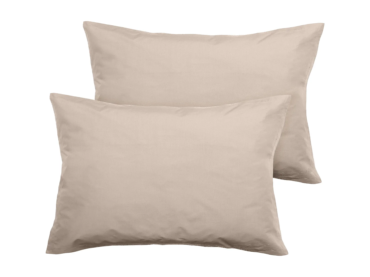 Parure de lit 280x240 cm set 50x70 cm percale MANOIR beige Lin