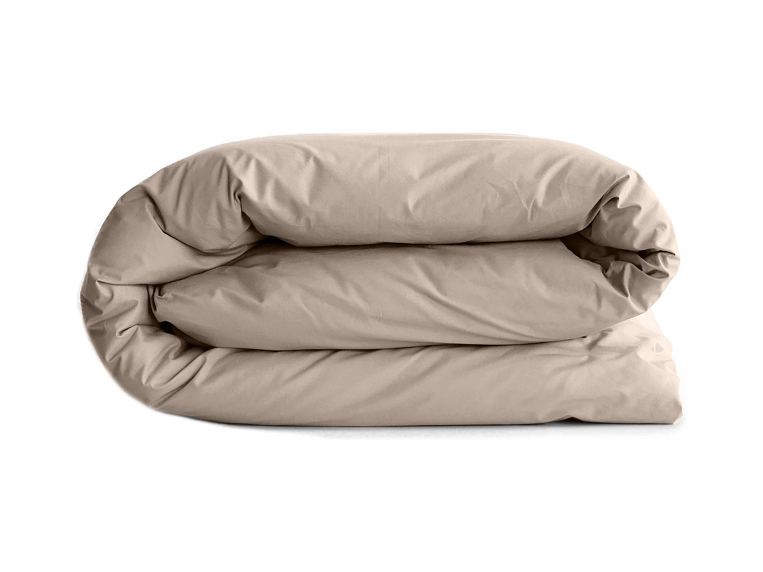 Housse de couette uni 280x240 cm percale de coton MANOIR beige Lin
