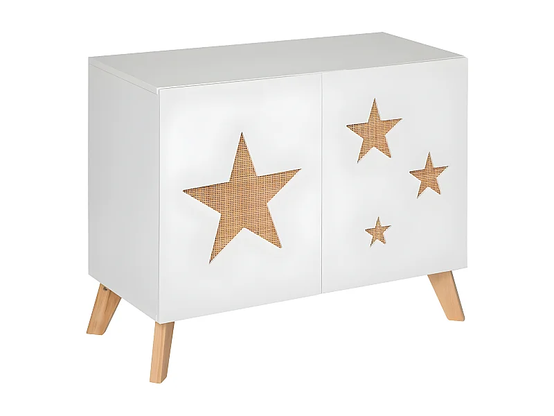 Meuble de Rangement Enfant "Étoile" 79cm Blanc
