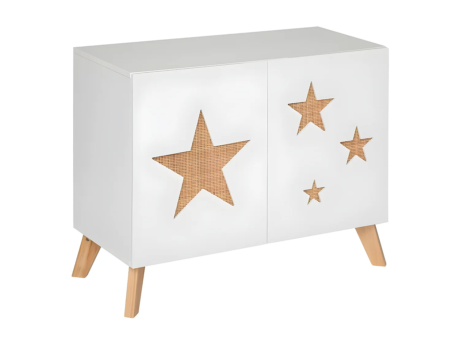 Meuble de Rangement Enfant "Étoile" 79cm Blanc
