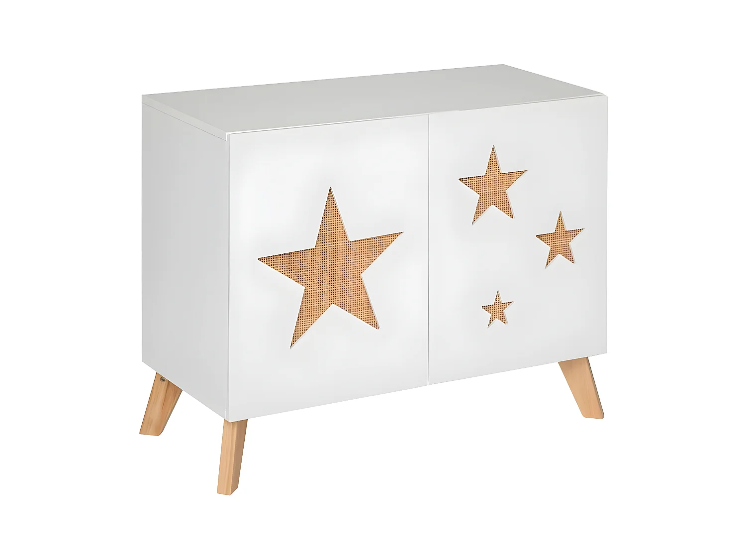 Meuble de Rangement Enfant "Étoile" 79cm Blanc