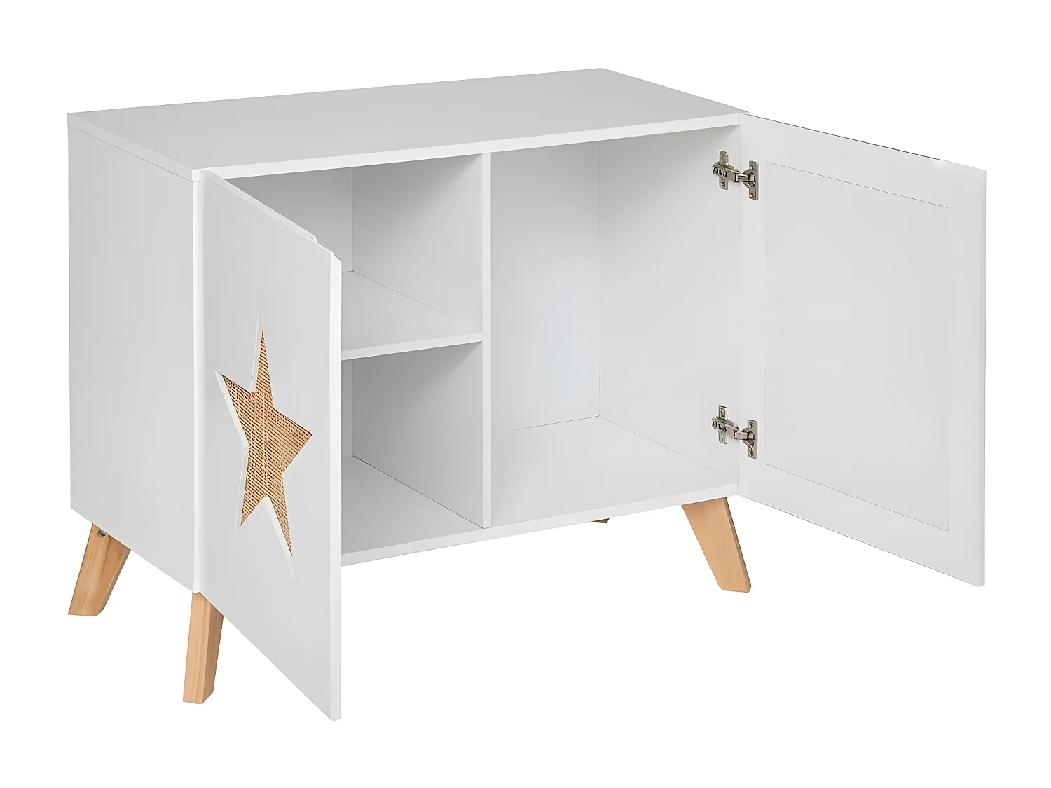 Meuble de Rangement Enfant "Étoile" 79cm Blanc
