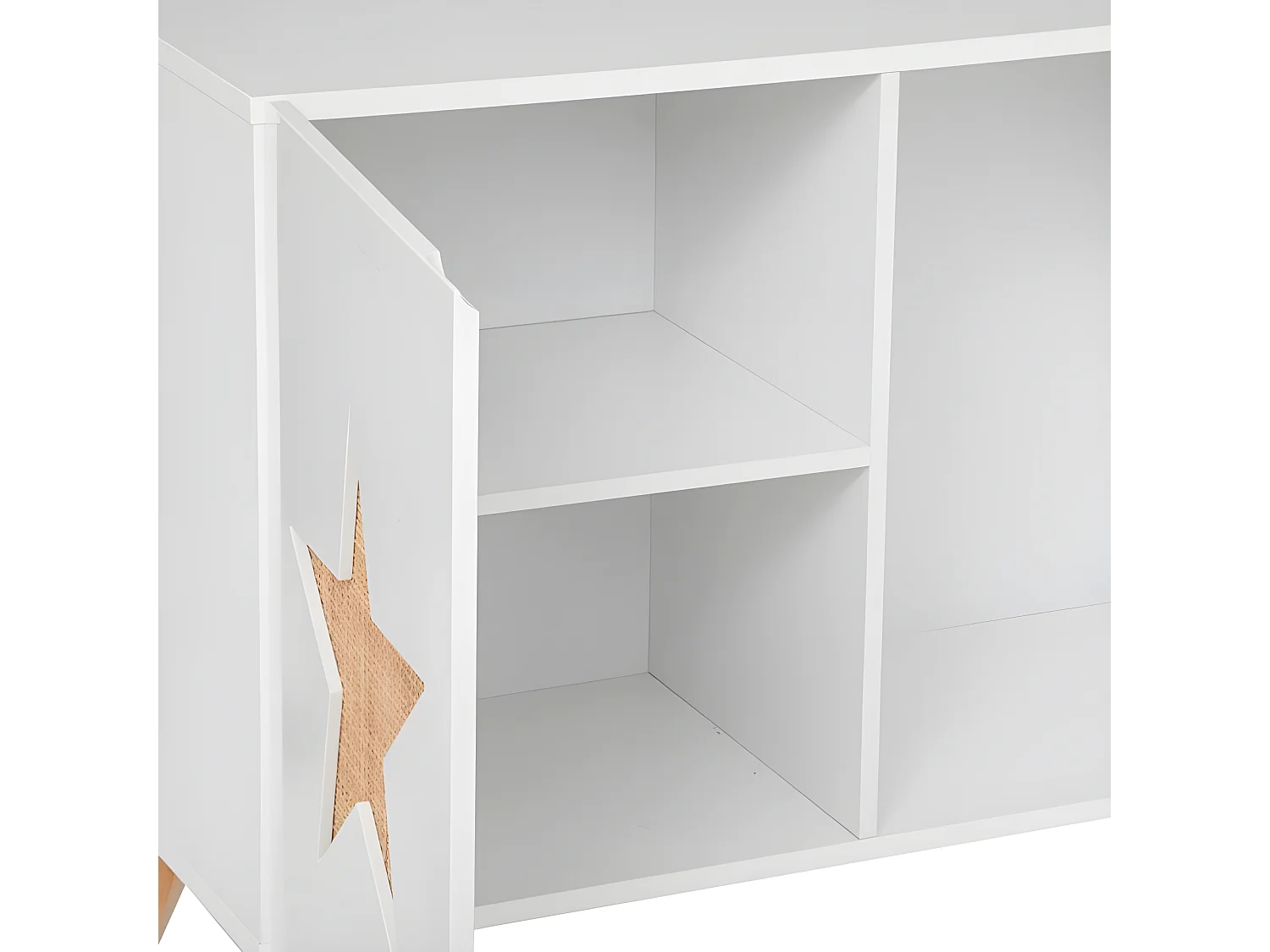 Meuble de Rangement Enfant "Étoile" 79cm Blanc
