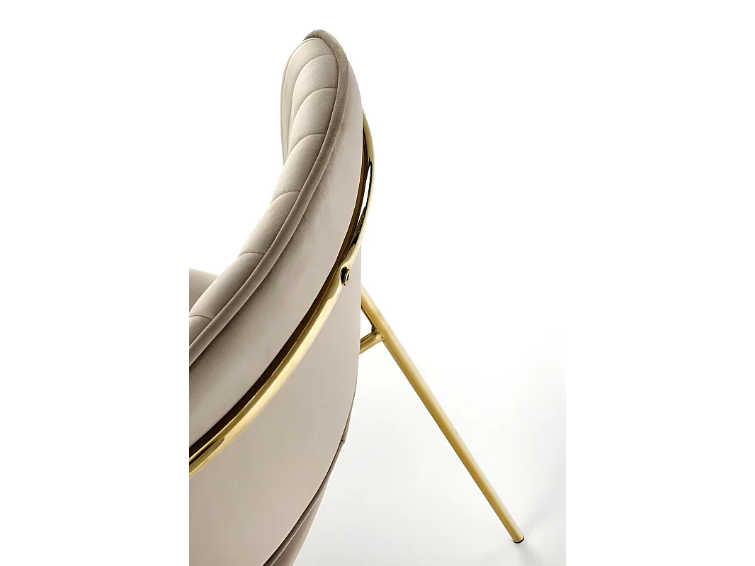 Stuhl K499/Samtstoffbezug/Beige