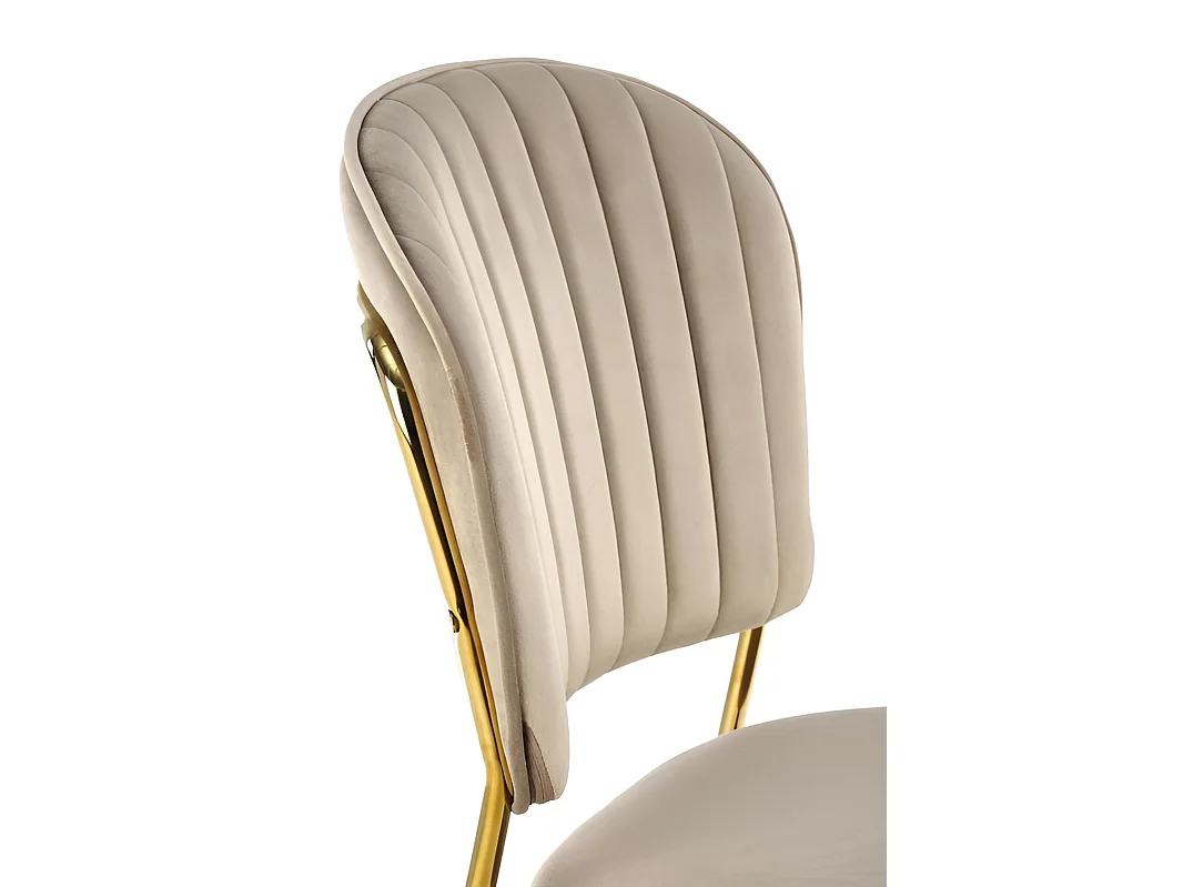 Stuhl K499/Samtstoffbezug/Beige