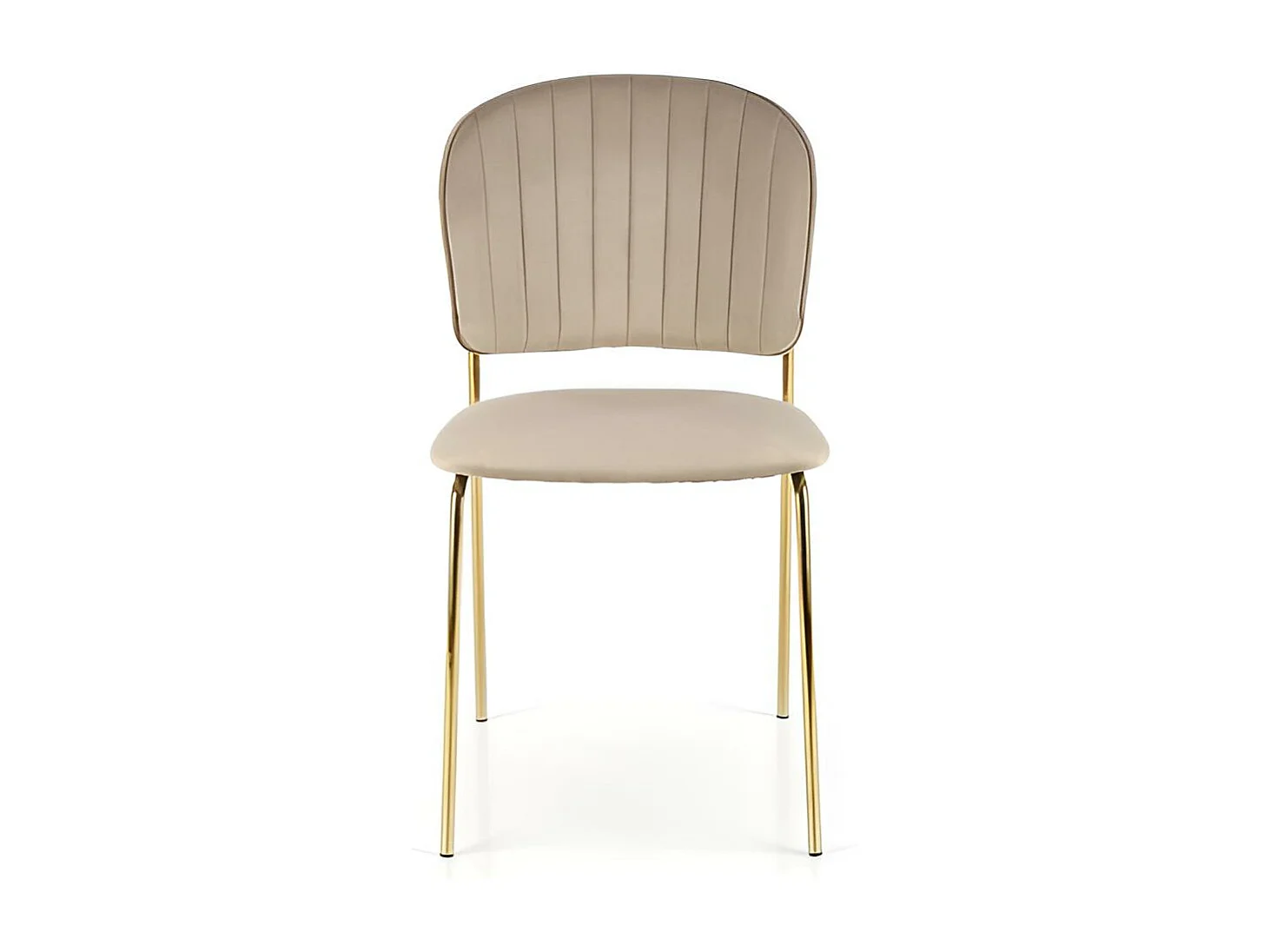 Stuhl K499/Samtstoffbezug/Beige