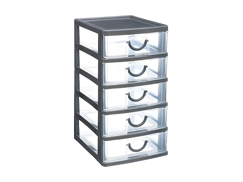Module de Rangement "5 Tiroirs" 26cm Gris