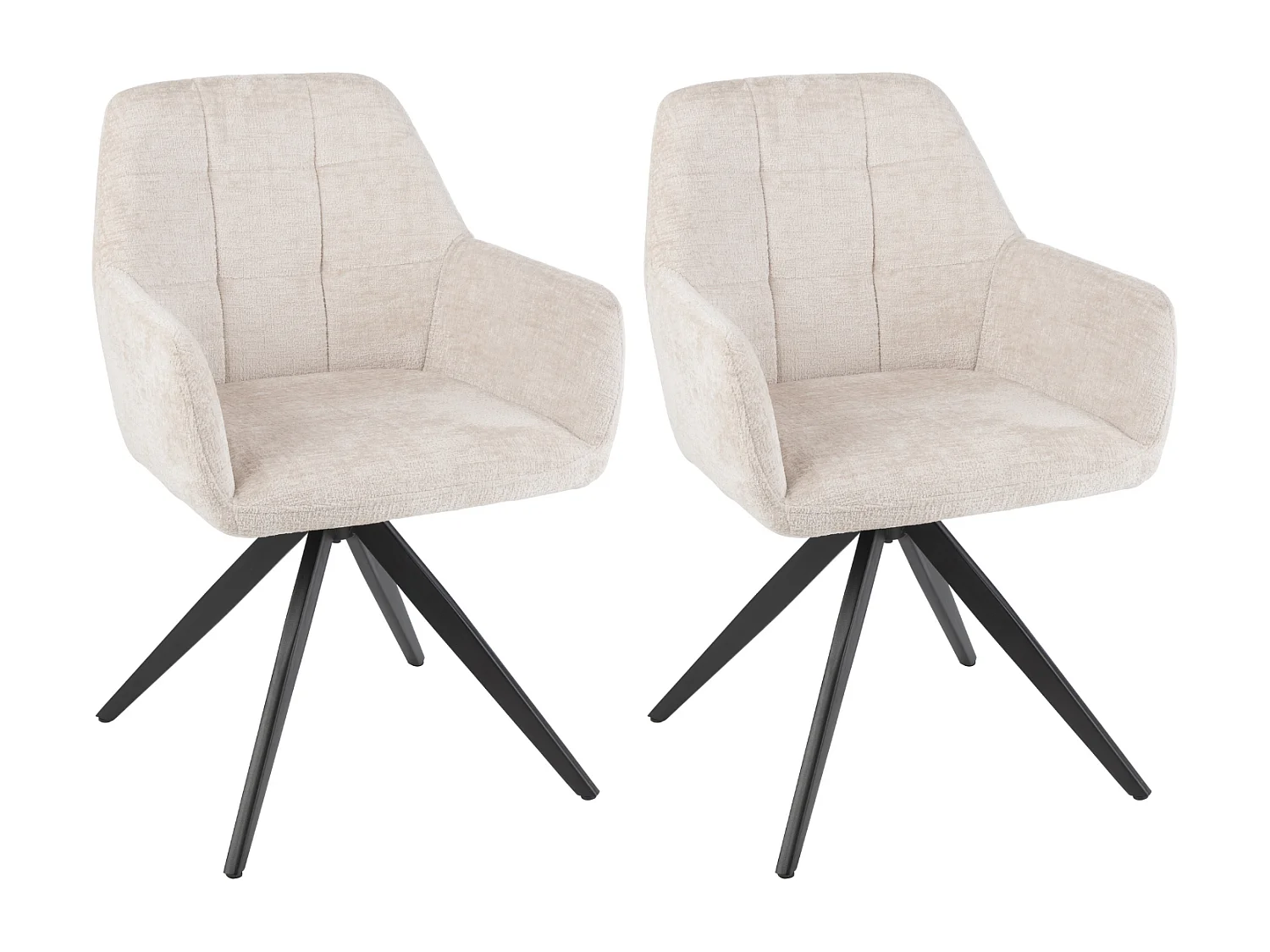 Chaises en métal et velours texturé (lot de 2) - LUCIE