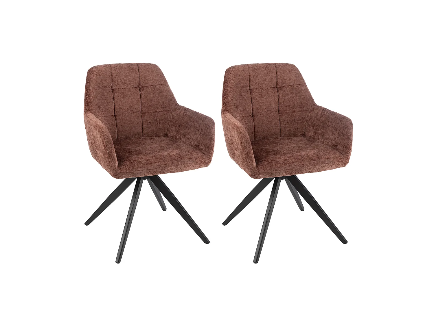 Chaises en métal et velours texturé (lot de 2) - LUCIE