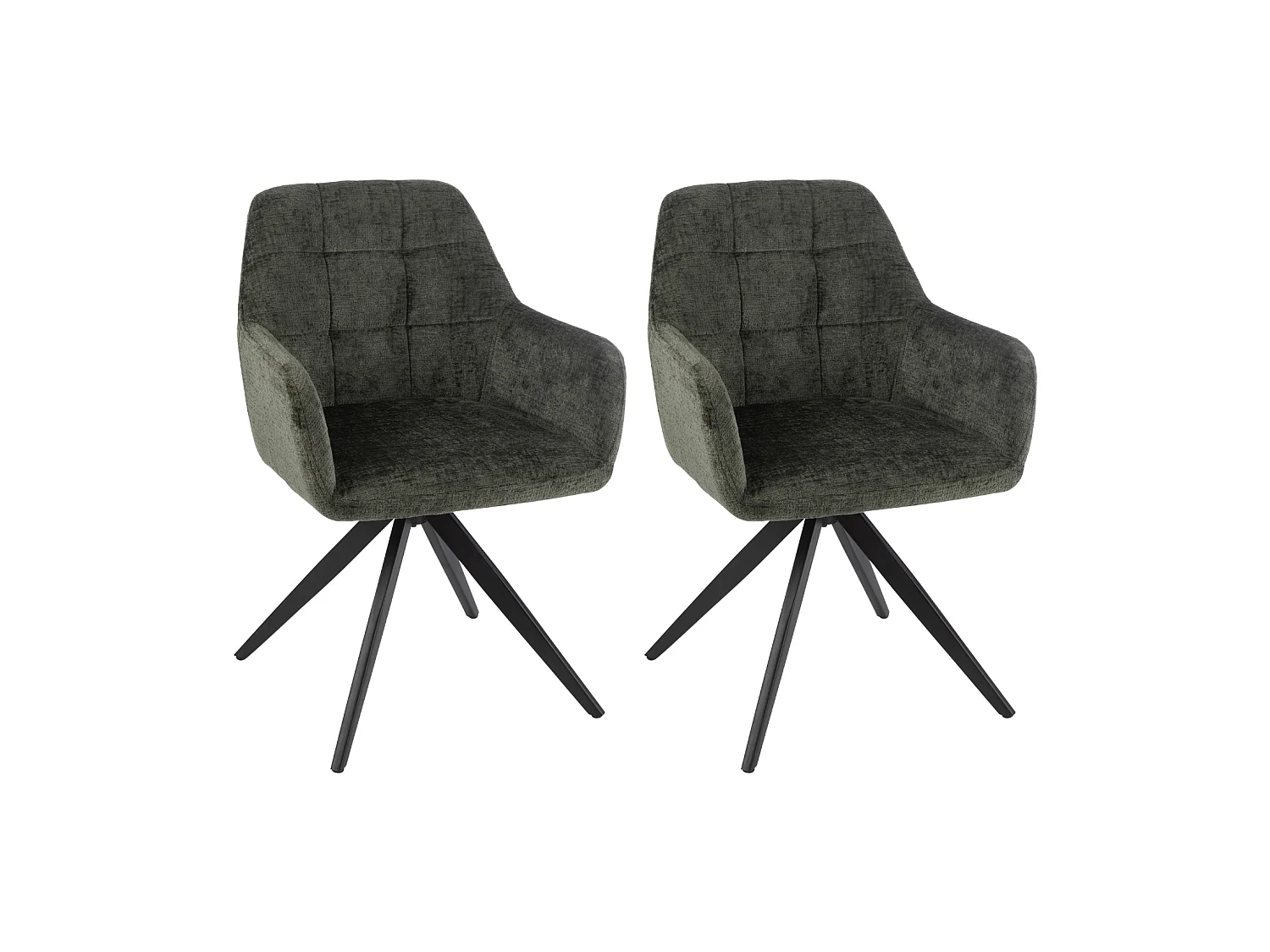 Chaises en métal et velours texturé (lot de 2) - LUCIE