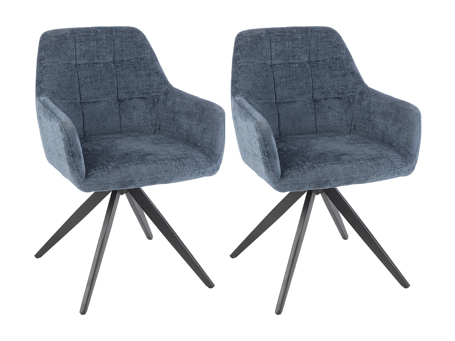 Chaises en métal et velours texturé (lot de 2) - LUCIE