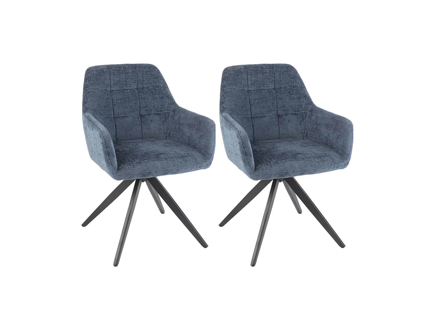 Chaises en métal et velours texturé (lot de 2) - LUCIE
