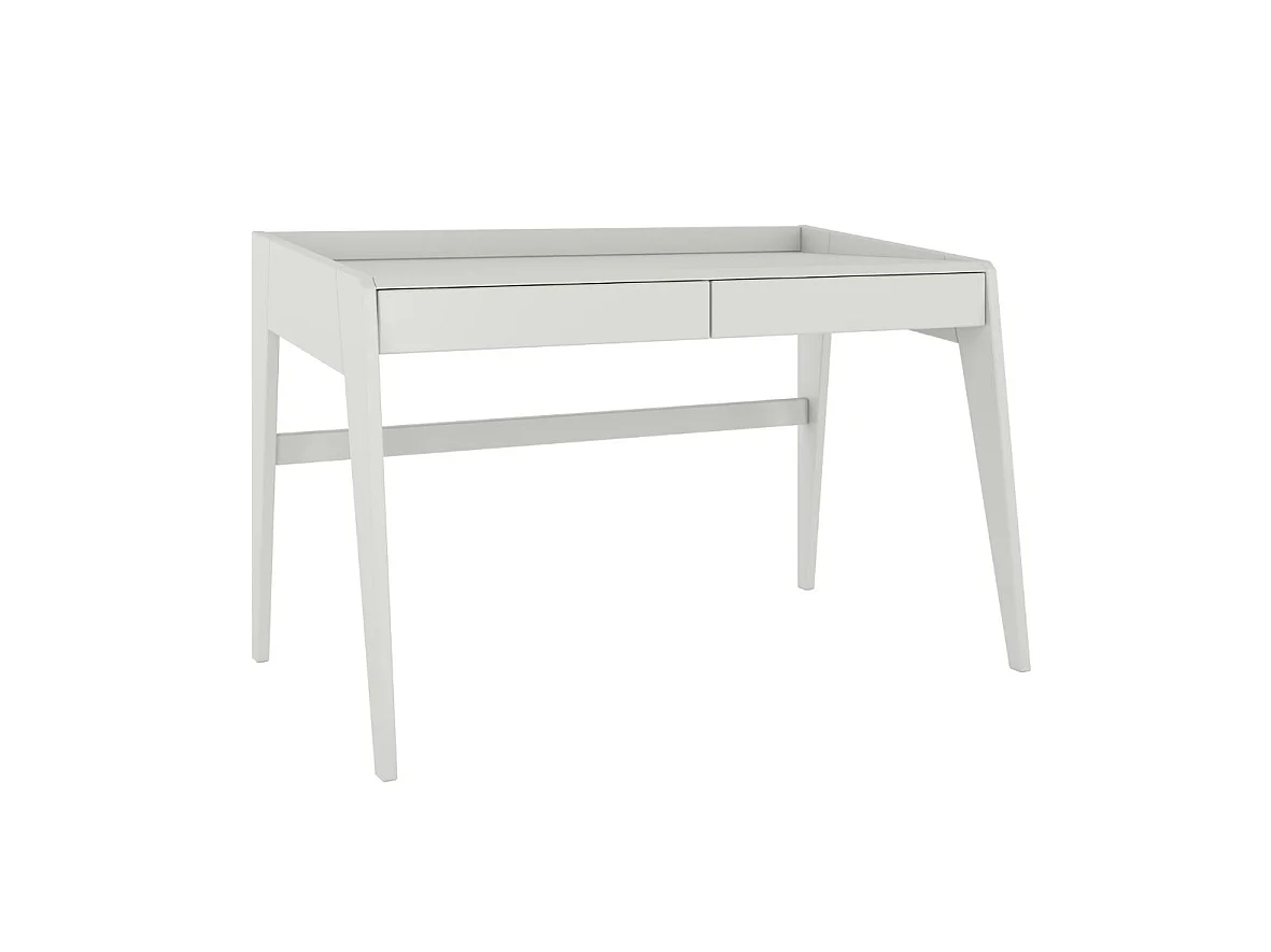 Schreibtisch Elisa, 125/70/81 cm in pastellgrau, buchenholz