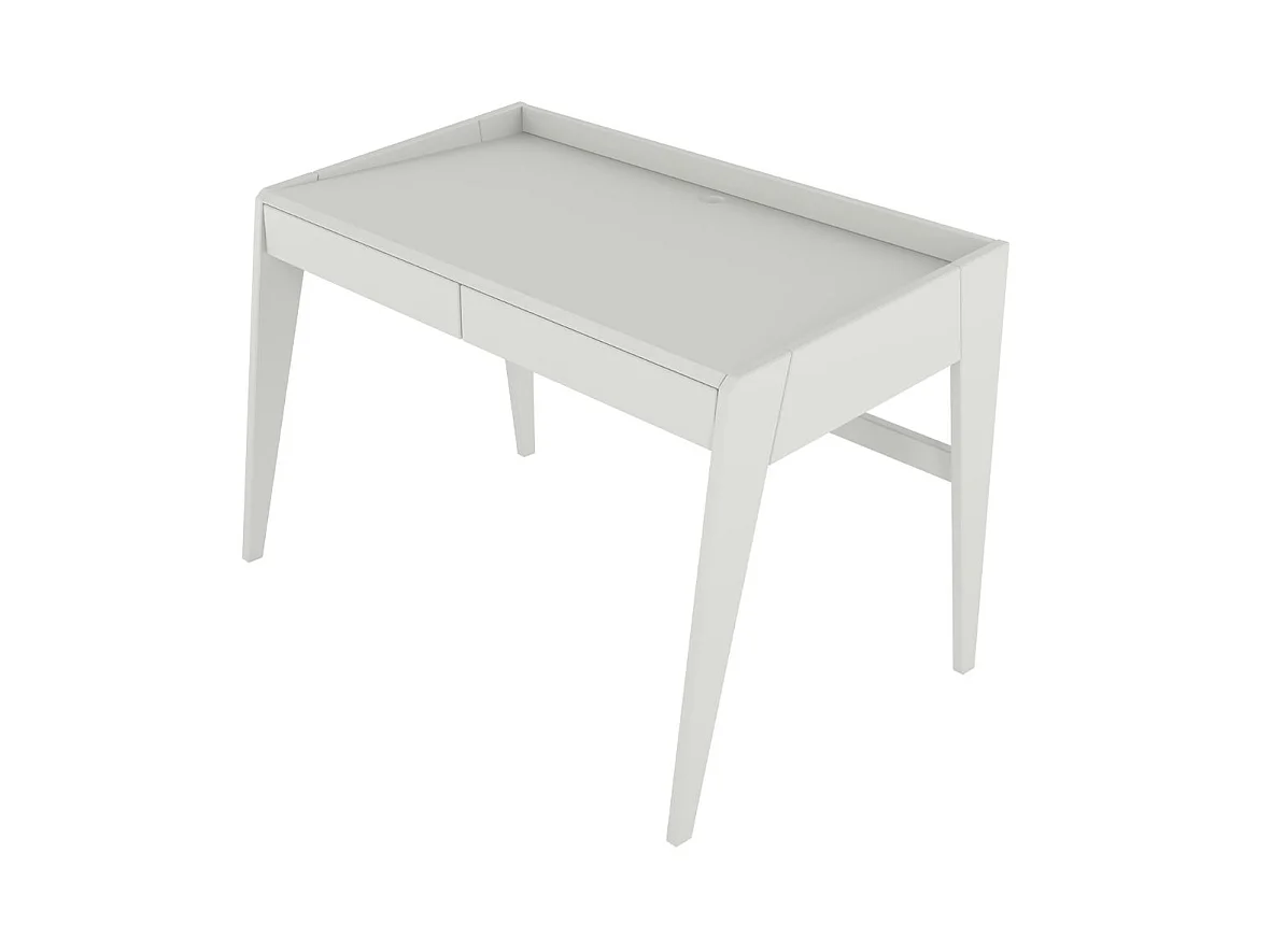 Schreibtisch Elisa, 125/70/81 cm in pastellgrau, buchenholz