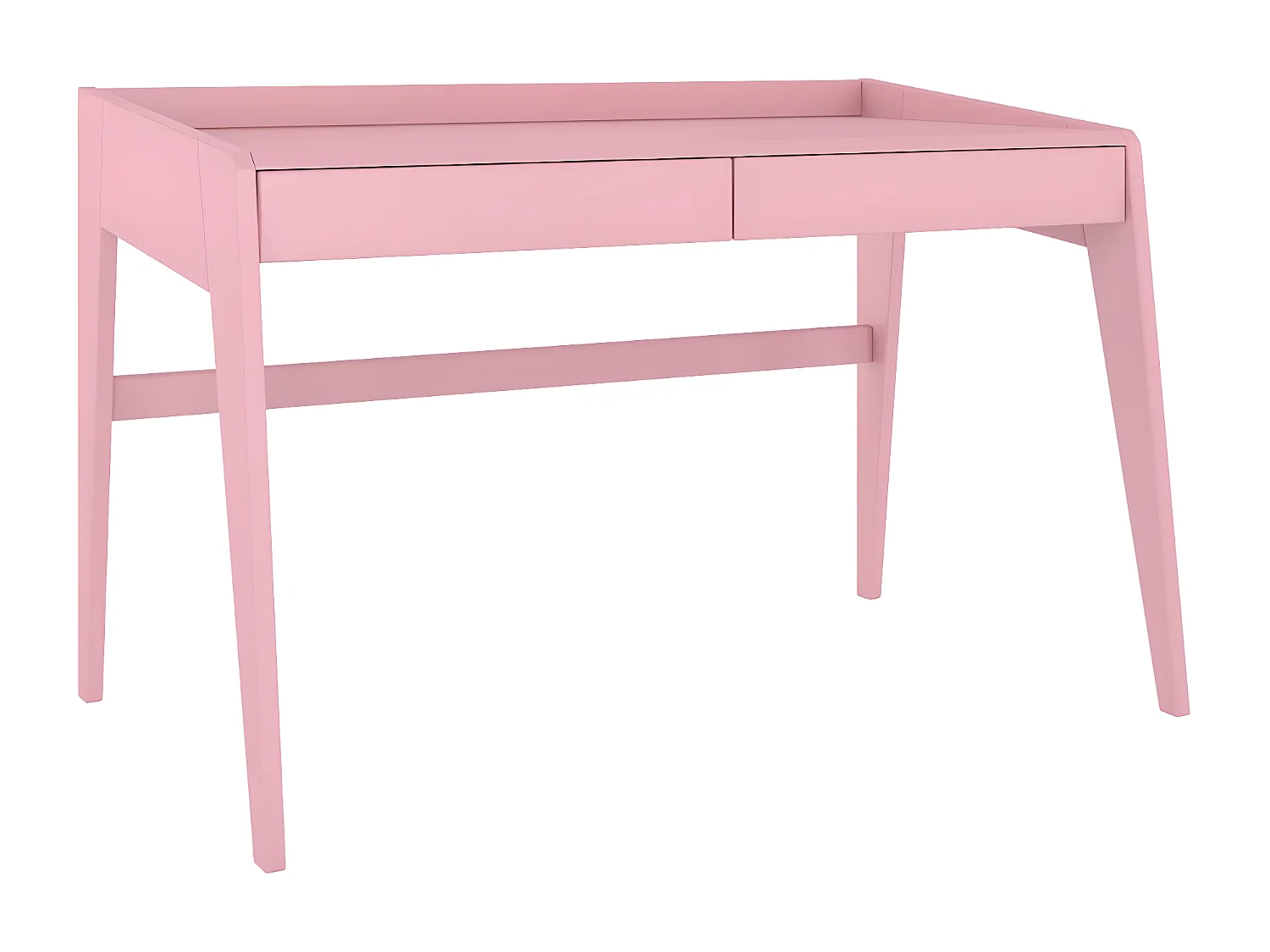 Schreibtisch Elisa, 125/70/81 cm in pastellrosa, buchenholz