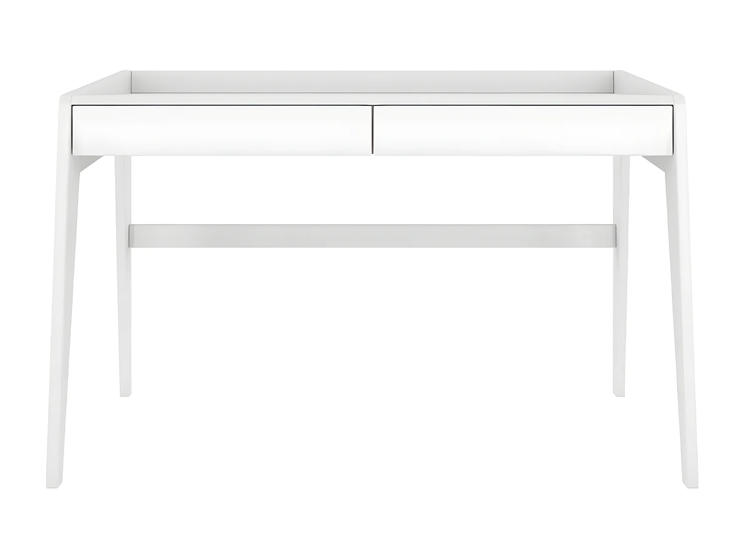 Schreibtisch Elisa, 125/70/81 cm in vollflächiges weiß (ral 9003), buchenholz