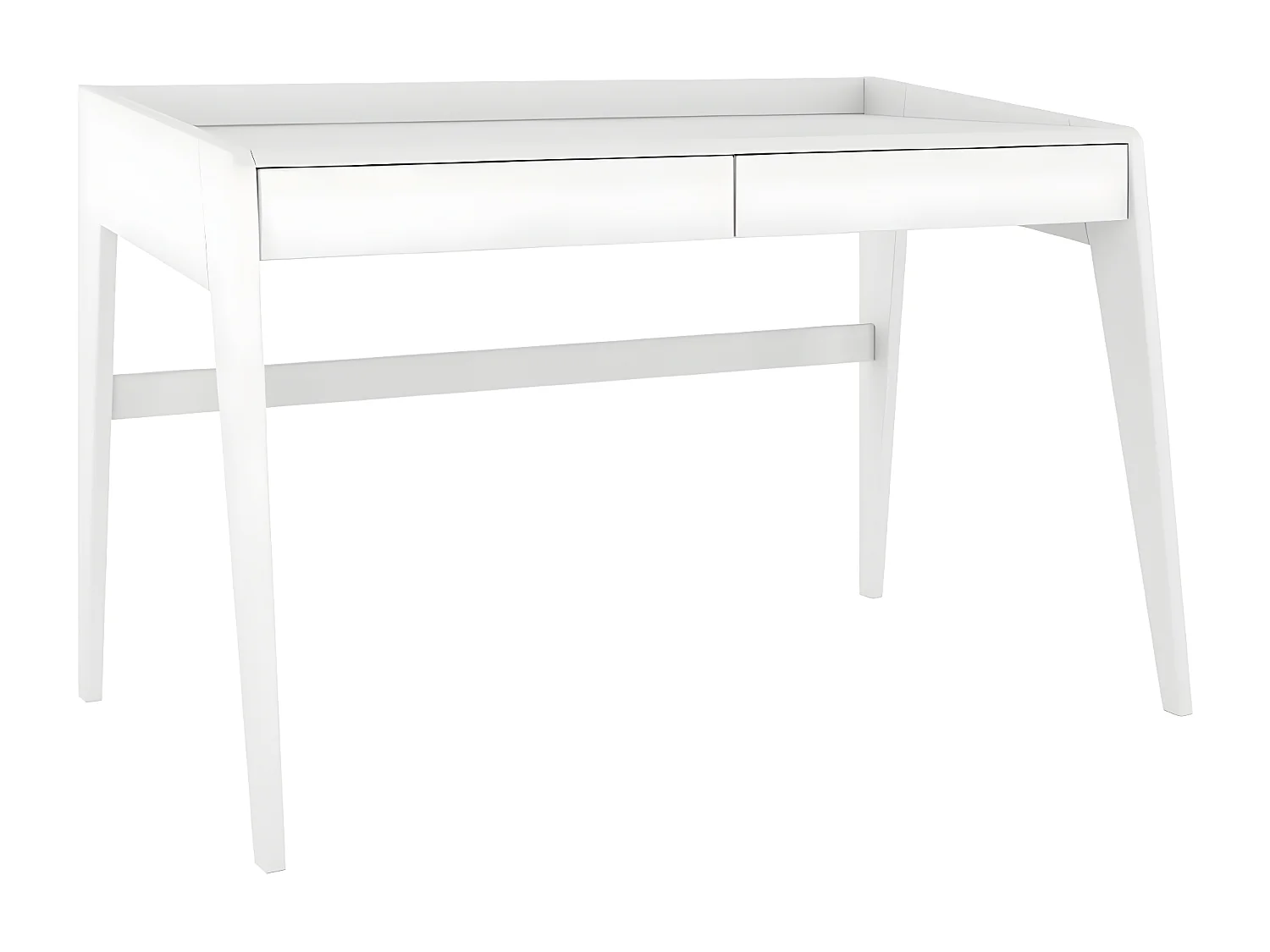 Schreibtisch Elisa, 125/70/81 cm in vollflächiges weiß (ral 9003), buchenholz