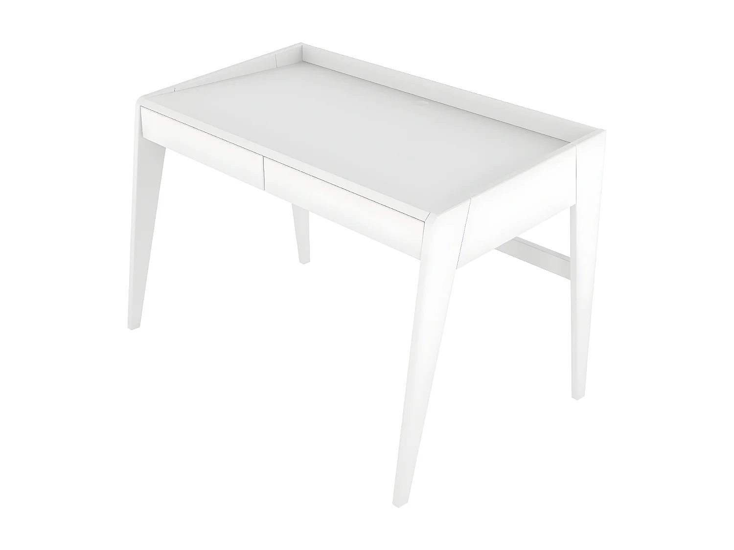 Schreibtisch Elisa, 125/70/81 cm in vollflächiges weiß (ral 9003), buchenholz