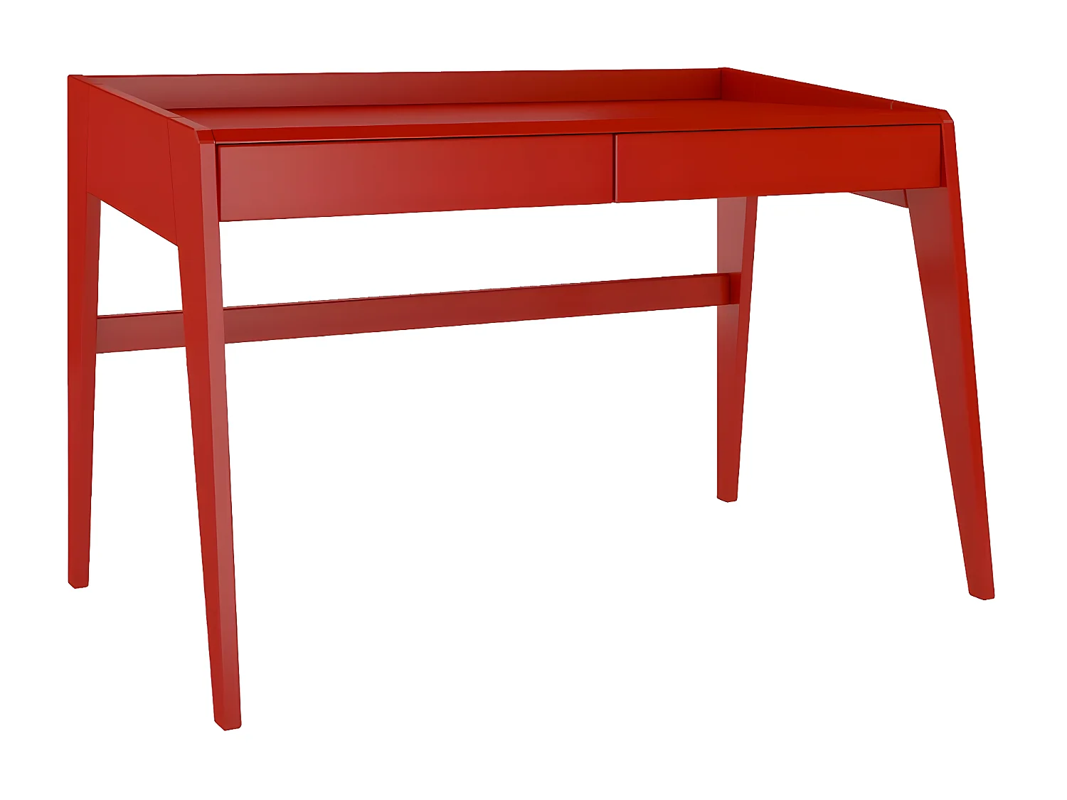 Schreibtisch Elisa, 125/70/81 cm in rot, buchenholz