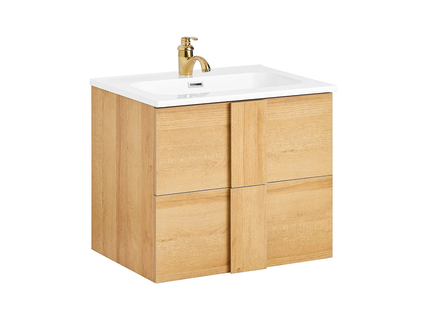 SoBuy BZR172-N Meuble sous Lavabo avec Deux tiroirs Meuble de Rangement pour Salle de Bain Meuble avec lavabo en céramique
