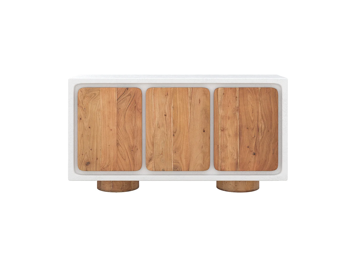 Aparador en concreto blanco roto y madera de acacia - Eden