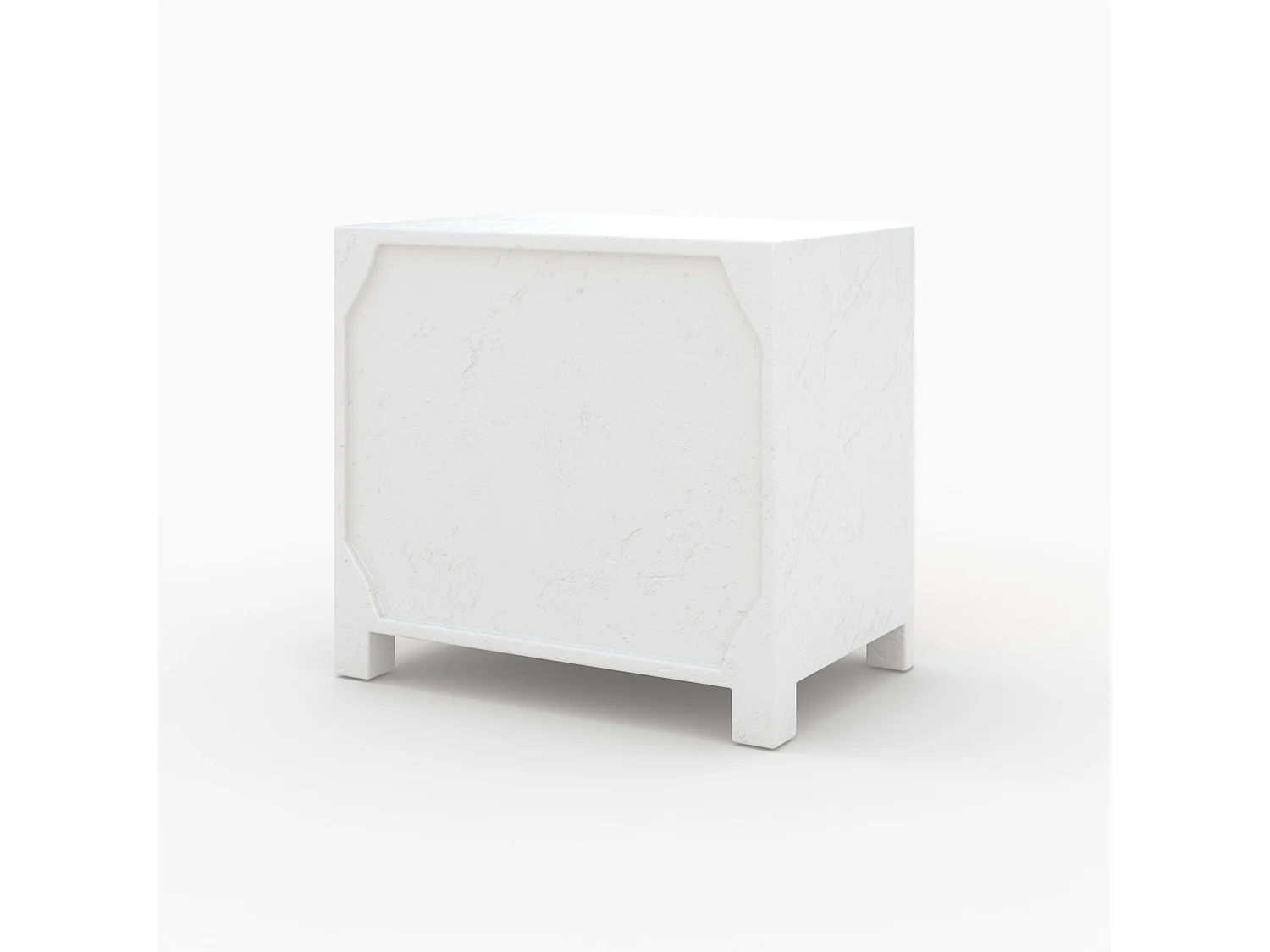 Comodino in gesso bianco sporco e legno di acacia - Fira