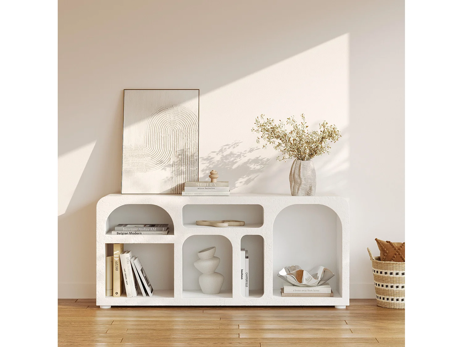 Buffet de yeso blanco roto 160 cm - Fira