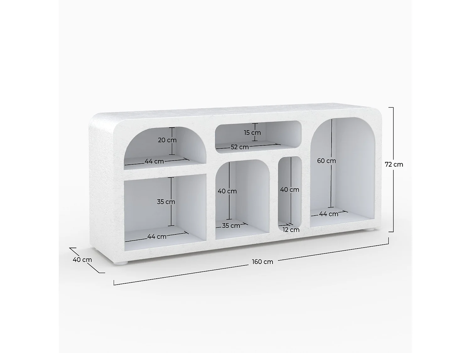 Buffet de yeso blanco roto 160 cm - Fira