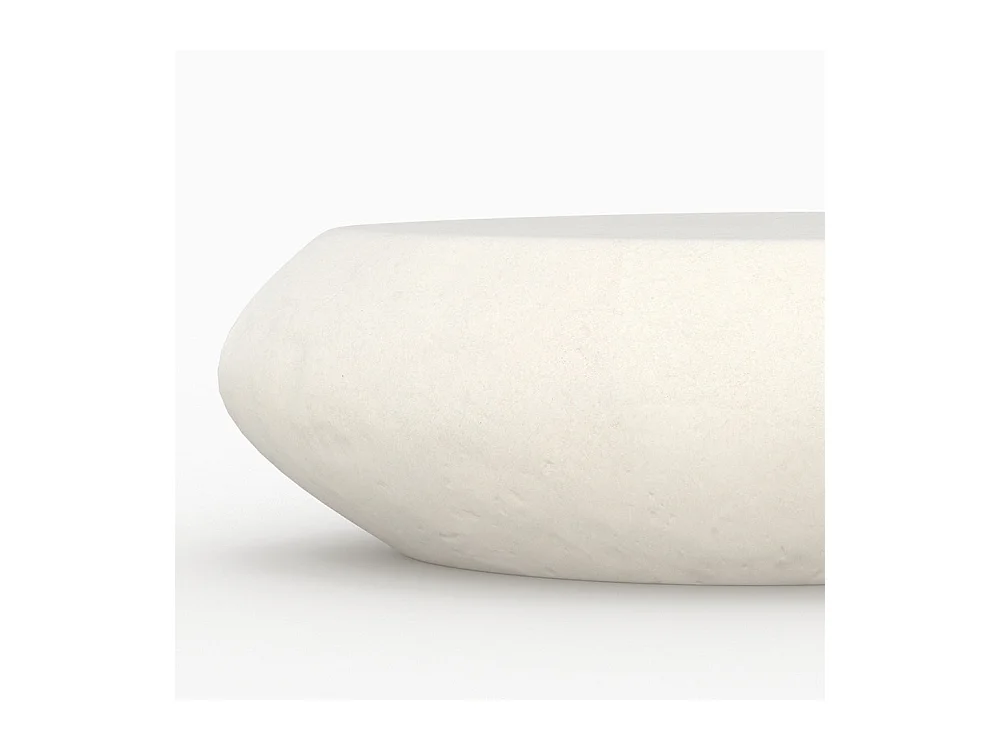 Table basse ovale en béton blanc 105 cm - Maui